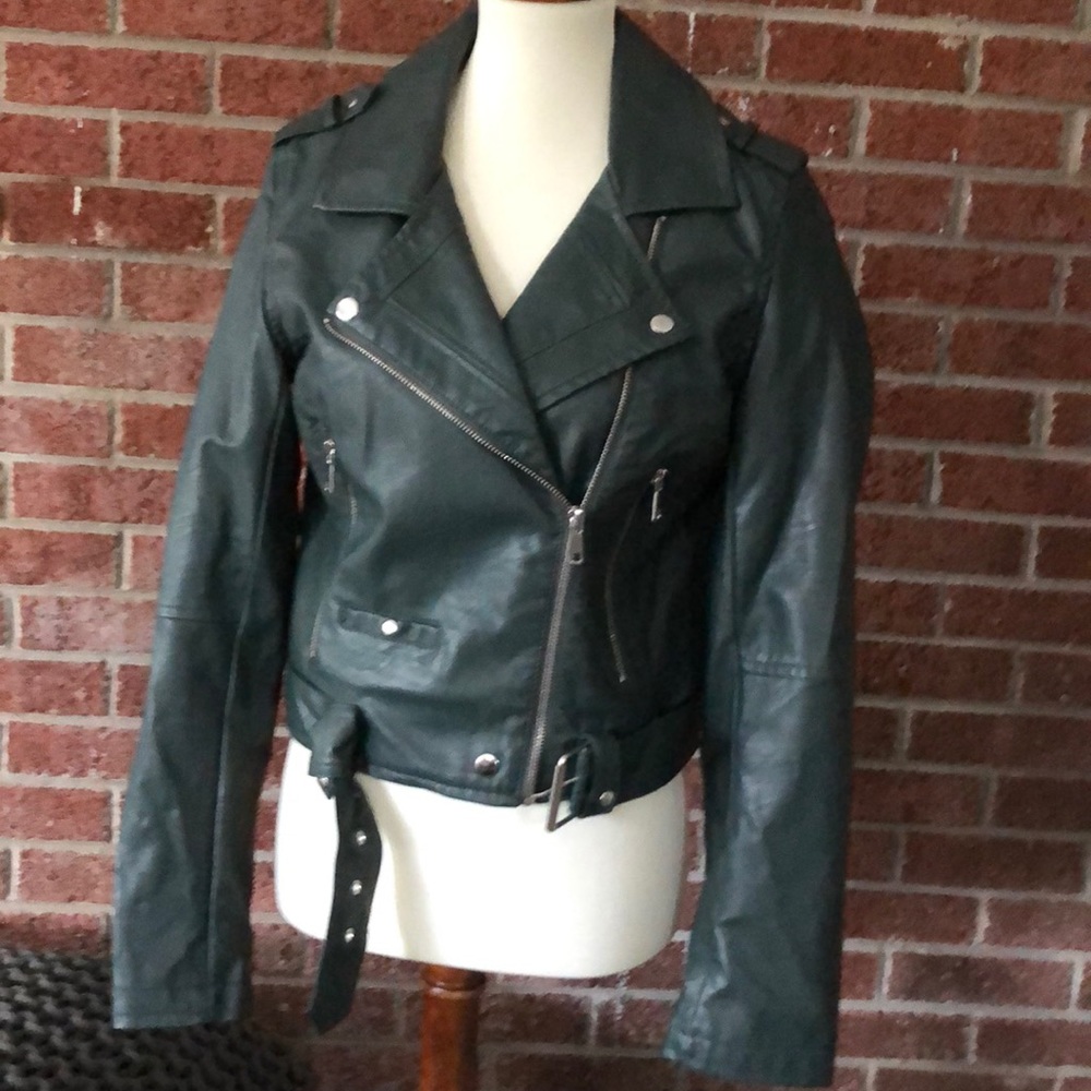 NWOT CiSono/Cavalini evergreen vegan moto jacket